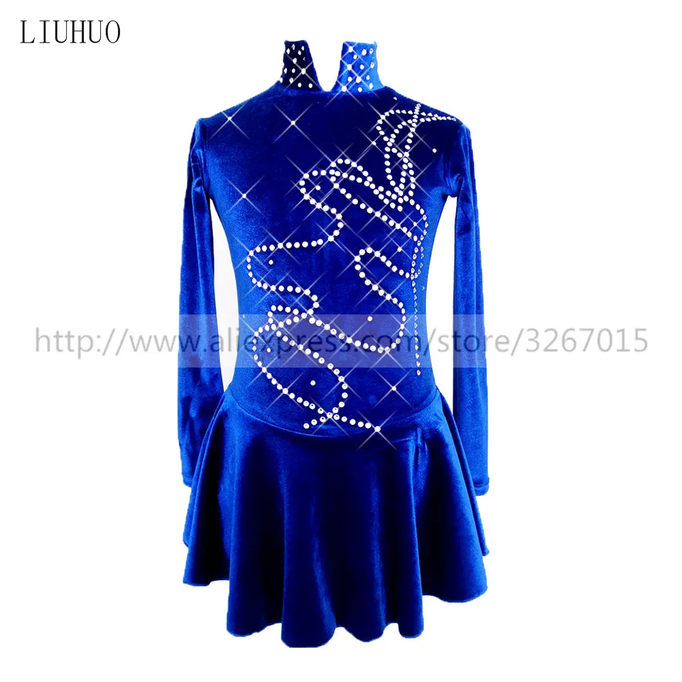 Figure Skating Dress Women's Girls' Ice Roller Competition Royal Blue Long  Sleeve Performance Leotard Dance Adult Gymnastics Kid - AliExpress 200000532