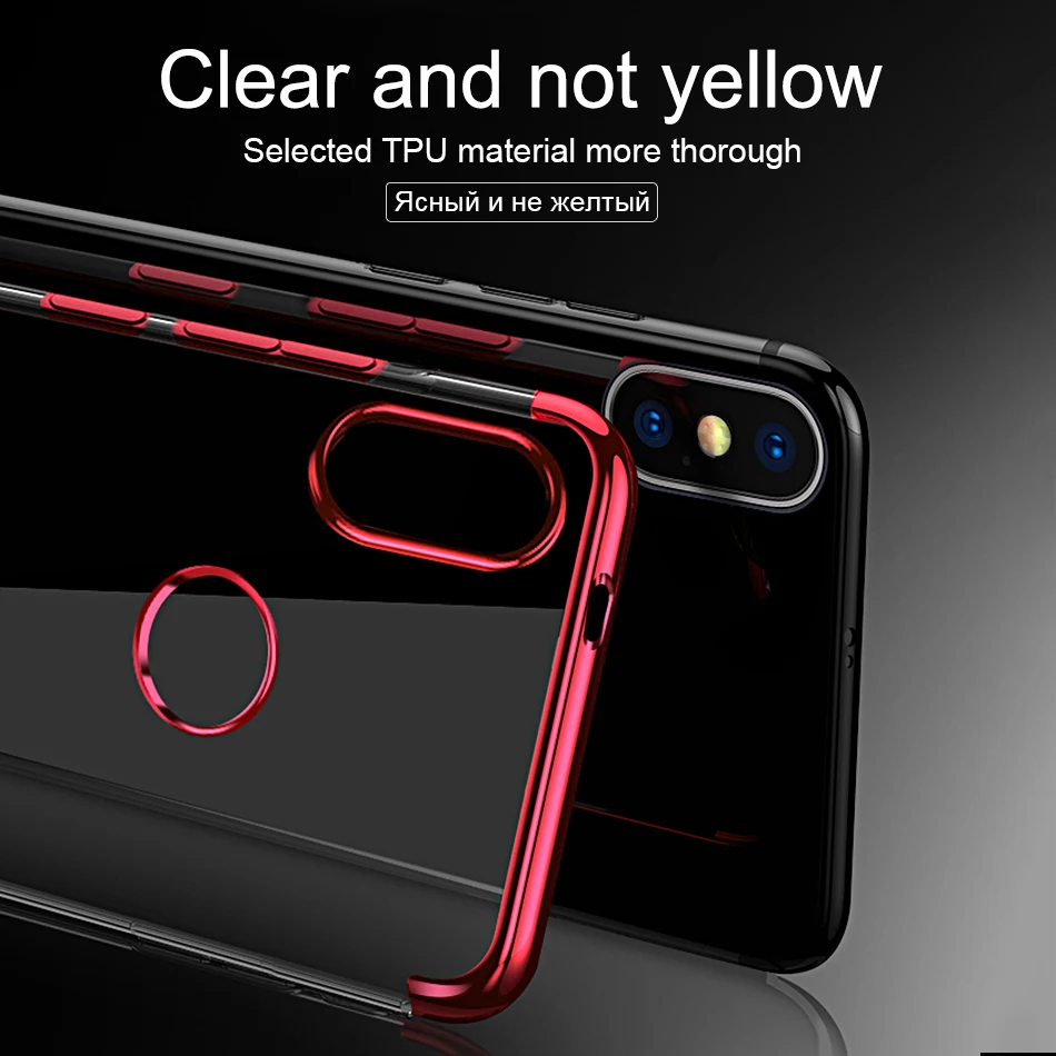 Прозрачный чехол для Redmi Note 7 бампер из ТПУ Силиконовый противоударный с