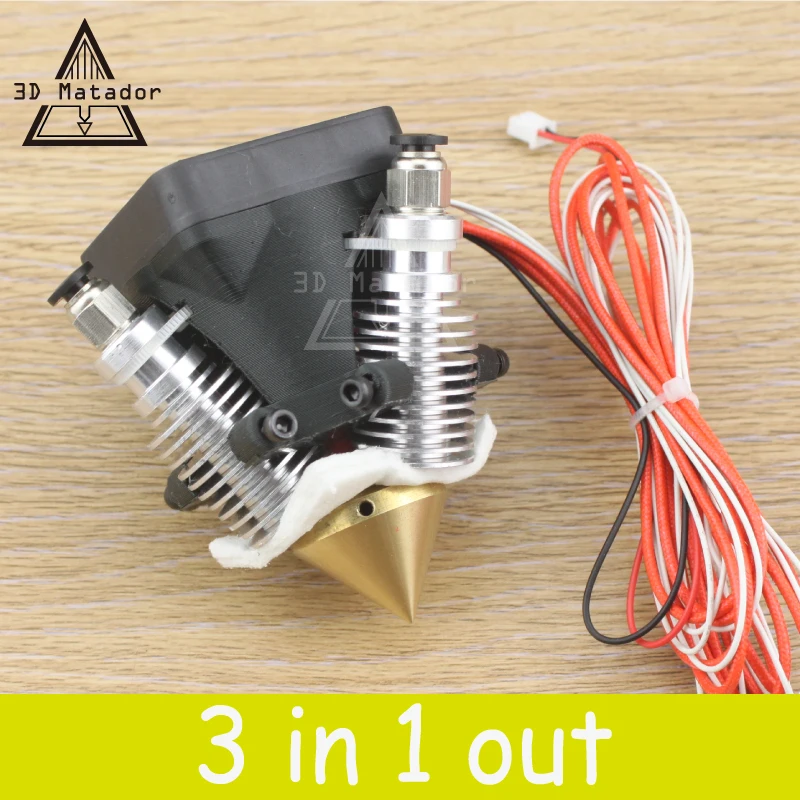  Diamond 3D Printer Extruder Hotend 3D V6 heatsink 3 IN 1 OUT Multi Nozzle KOSSEL full kit for 1.75/0.4mm 