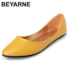 BEYARNEGenuine zapatos planos de cuero para mujer cosidos a mano mocasines de cuero de vaca SpringCandy colorCasualShoes mujeres pisos ShoeE531