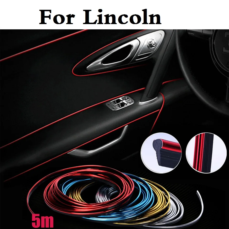 

5metres Car styling Interior Decorative Thread Type Decoration Strip For Lincoln Aviator LS MKC MKS MKT MKZ Navigator Town Car