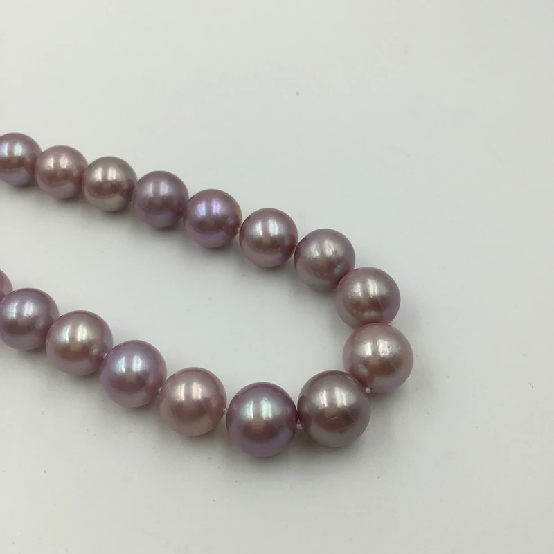 Classic 45cm 11-13mm Large Purple Round Edison pearls strand choker necklace string for women Mum Lover High luster fine jewelry (17)