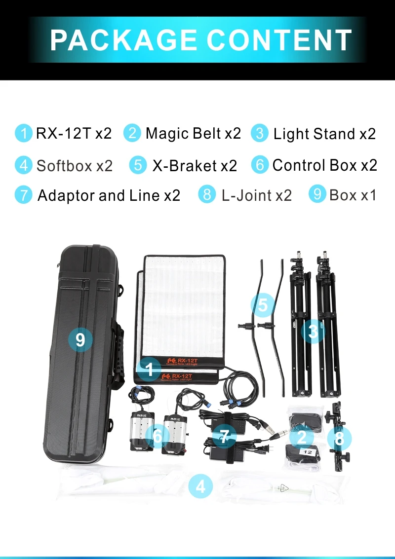 softbox  two lights in bag steady brightness AC Adaptor photo background (2)