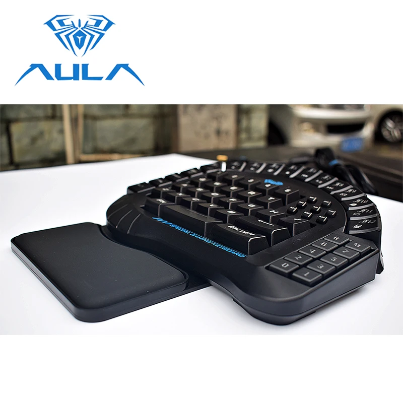 Клавиатура игровая Проводная для одной руки RGB светодиодный подсветка синяя