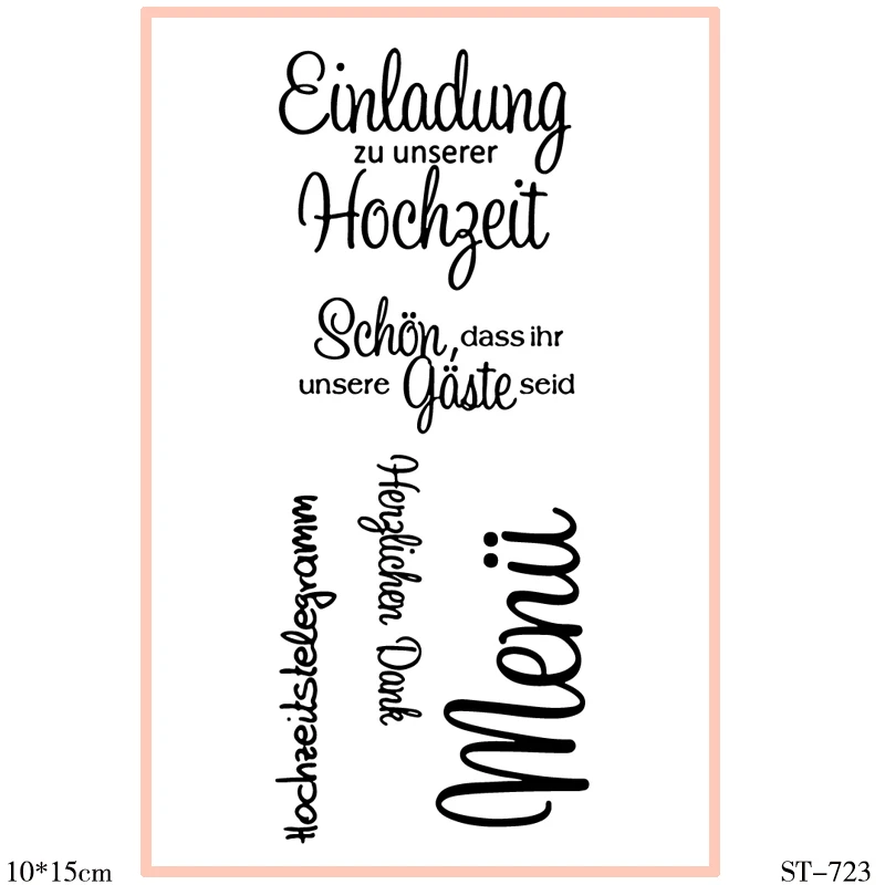 

AZSG Calligraphy/Germany Clear Stamps For DIY Scrapbooking Decorative Card making Craft Fun Decoration Supplies 10*15cm