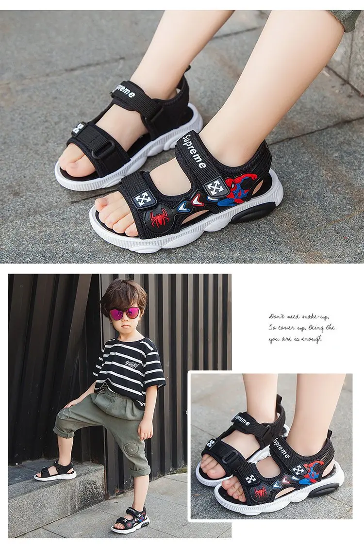 ZYJ Kids Spiderman Summer Sandals Garden Boys Girls Cartoon Bear Spider Man Shoes Sport Anti Slip Baby Beach Sandal Shoes (11)