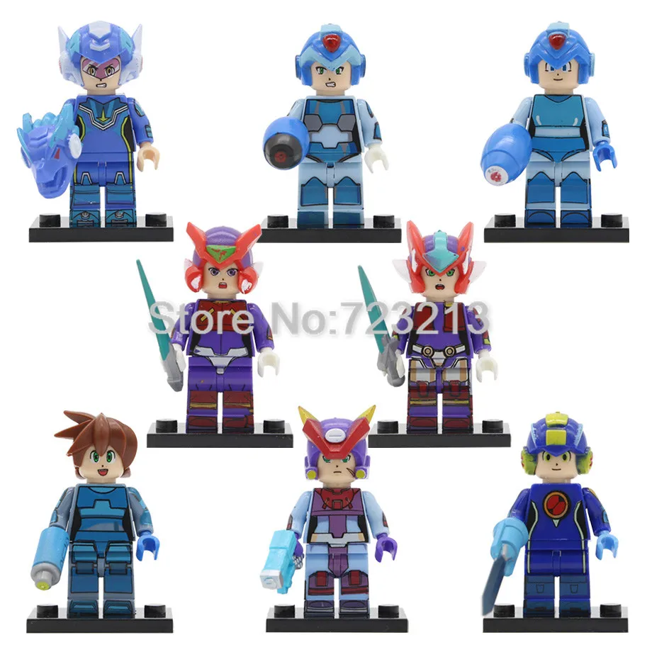 

Mega Man Rockman Figure Megaman X Dash ZXA Grey Vent ZERO NETTO LAN HIKARI War Rock Building Blocks Sets Models Bricks Toys