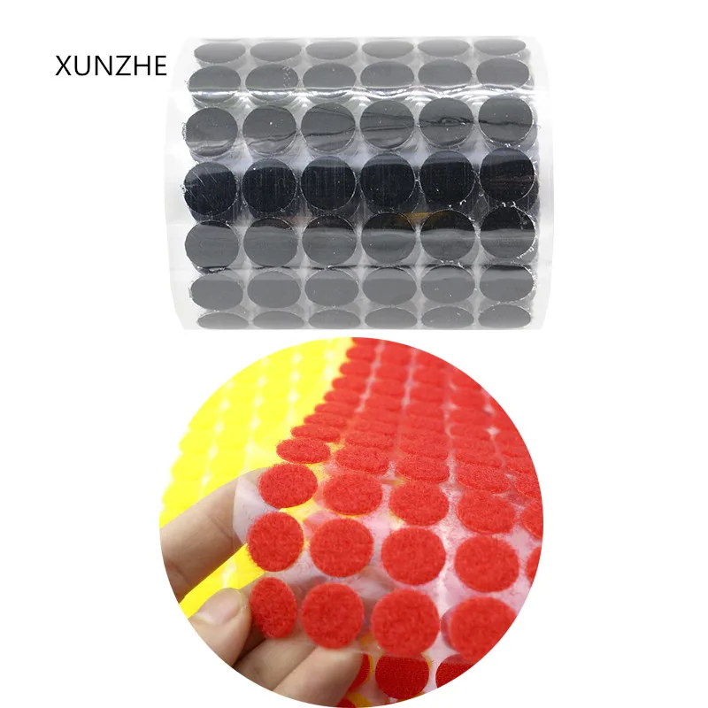 

300pairs 15mm Color discs double-sided self adhesive fastening tape Textile fastener Stickers adhesive fastening tape Hooks Loop