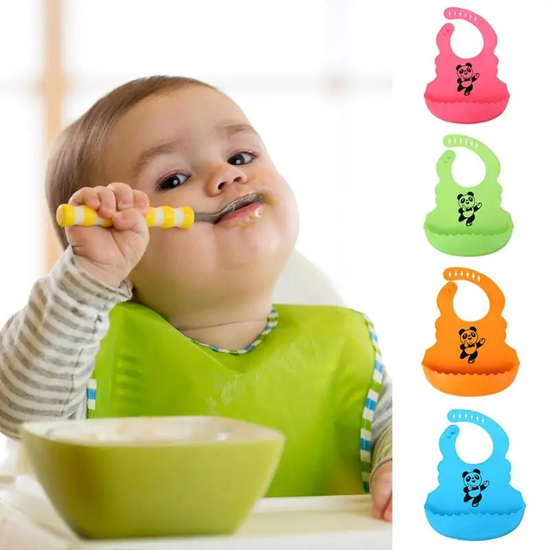 

Cartoon Kids Silicone Baby Bibs Children's Adjustable Waterproof Bib Baby Feeding Stuff Burp Cloth Boy Girl Bibs Apr