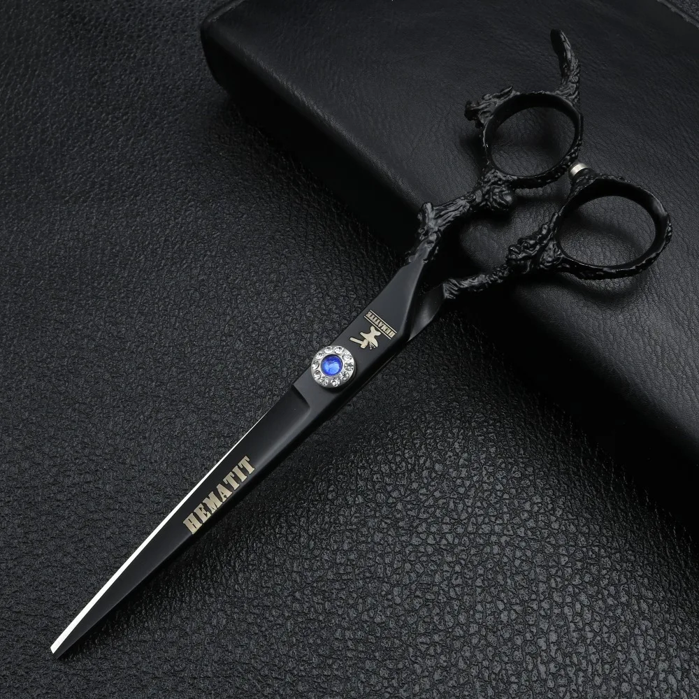 Уникальный подвеска дракон ручка Парикмахерские Ножницы 7,0 дюйма волос Профессиональные ножницы для парикмахерских плоские ножницы