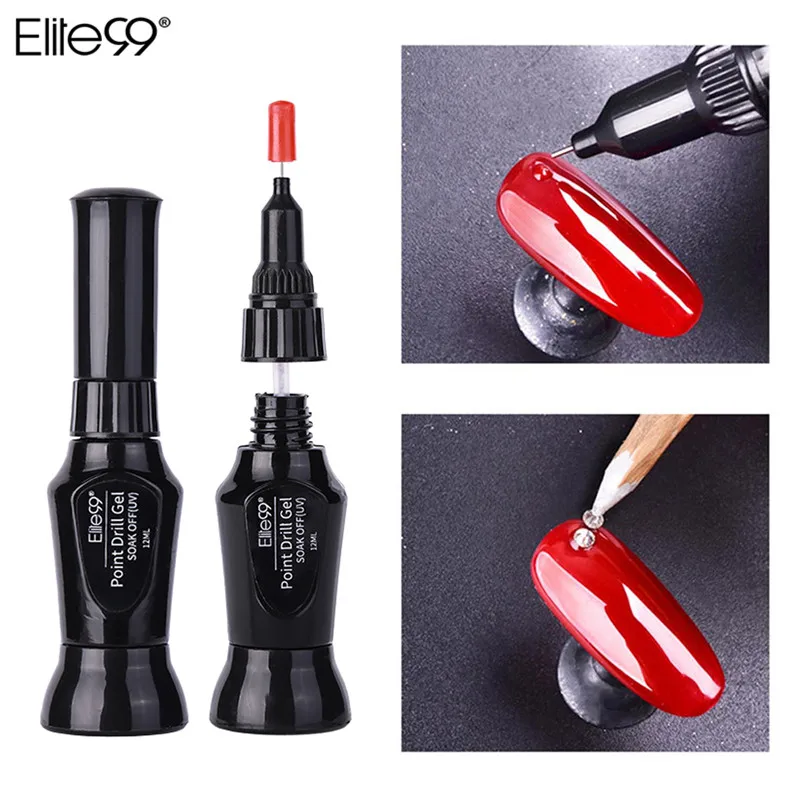 

Elite99 Nail Art Glue UV Acrylic Rhinestones Nail Glue False Nail Tips Clear Point Drill Gel With Needle Manicure Decoration