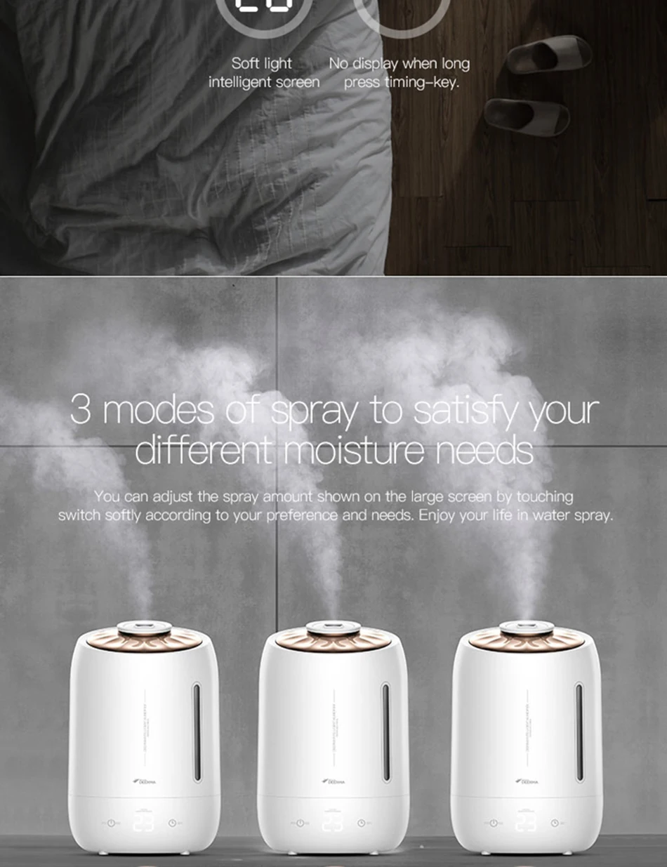 Xiaomi Mijia deerma 5L Air Home Ultrasonic Humidifier Touch Version Air Purifying for Air-conditioned rooms Office household D5 (17)