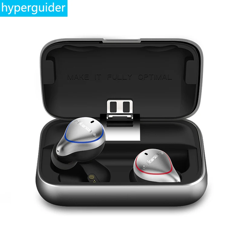 

hyperguider Bluetooth 5.0 Wireless Earphone Halfsun T8 TWS Earbuds Waterproof IPX7 Stereo HIFI 20M range with remote control MIC