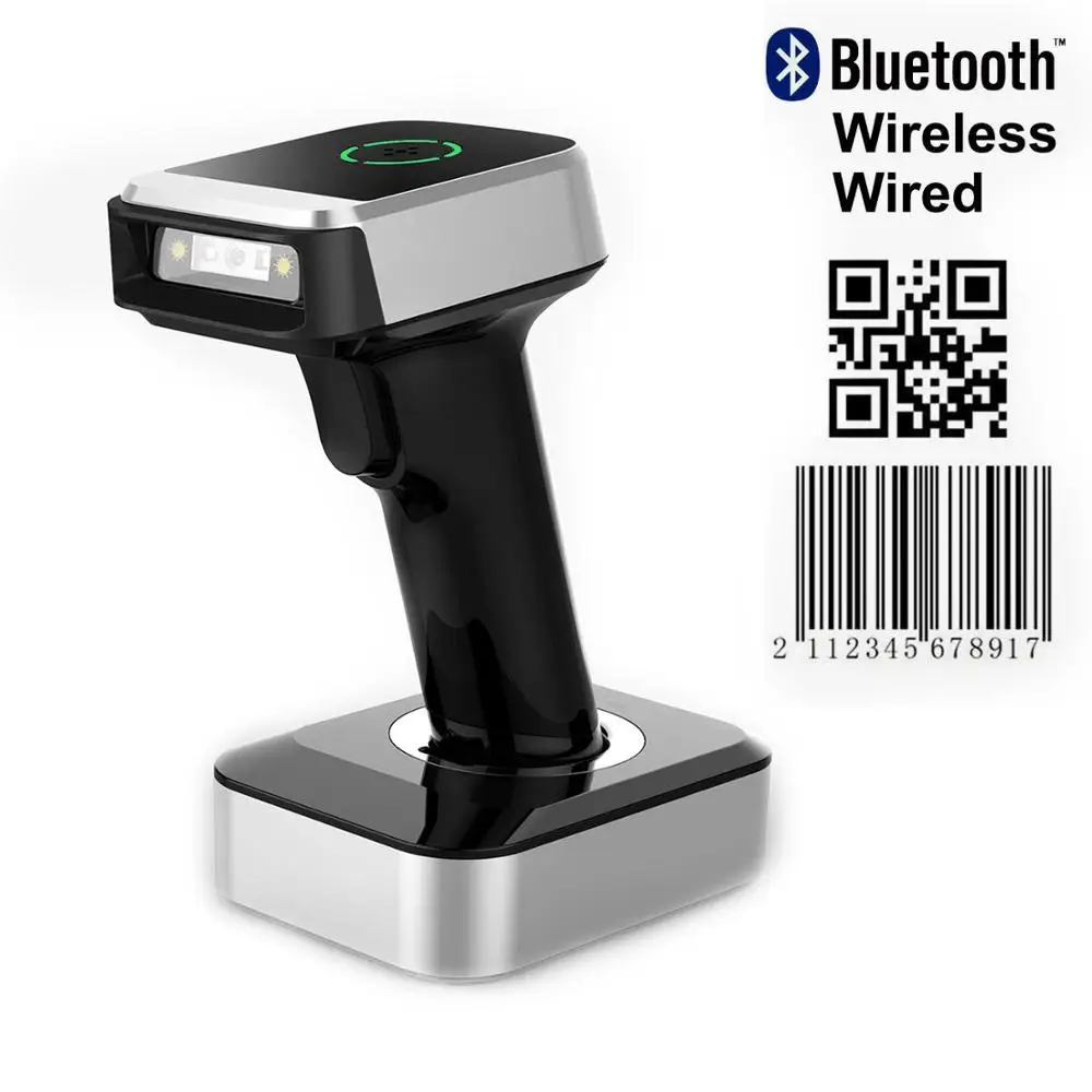 Leitor de Código de Barras qr sem Fio com Fio Isyzonepos Bluetooth Scanner Imagem Portátil Suporte Pdf417 Matriz Dados 1d 2d