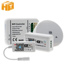 RGB RGBW RGB-WW-CW Wifi светодиодный контроллер 12 В 24 в 16 миллионов цветов музыка и таймер Wifi управление для RGB RGBW Светодиодная лента