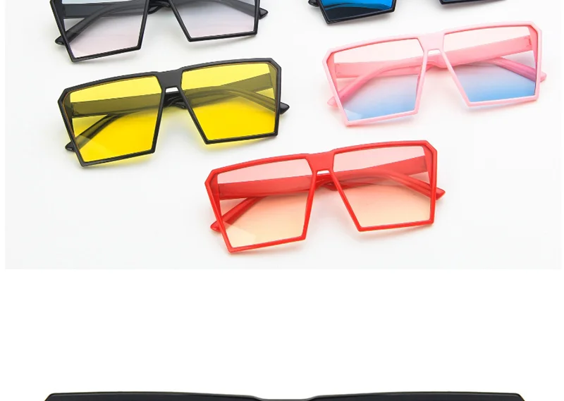 RBRARE Classic Square Sunglasses Girls Boys Colorful Mirror Children Glasses Concave Shape Personality Anti-UV Street Beat Kid cute sunglasses