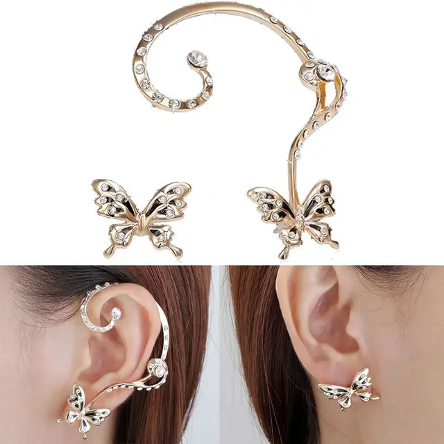 New Fashion Crystal Beauty For Women Erfly Cuff Ear Clip On New Fashion Crystal Beauty For Women Erfly Cuff Ear Clip On Earrings Gift 1pcs 61201