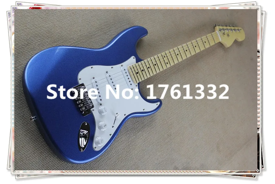 

Hot sale +factory custom Musical instruments 22 frets Metallic blue electric guitar can be customized as your request