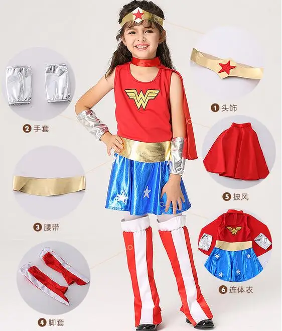 2017 New Halloween Superman Wonder Woman Children Party Cosplay Costumes Gift For Girls Clothes Children S Clothing Set S Xl Cosplay Costume Costume Cosplaywomens Cosplay Costumes Aliexpress