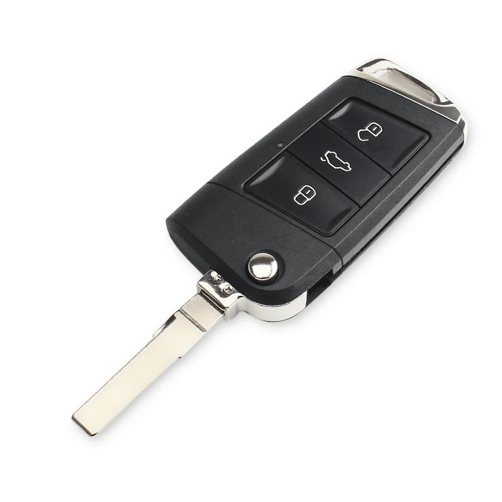 Складная задняя крышка KEYYOU с 3 кнопками и лезвием для Volkswagen VW Golf 7 Jetta Passat Beetle Polo