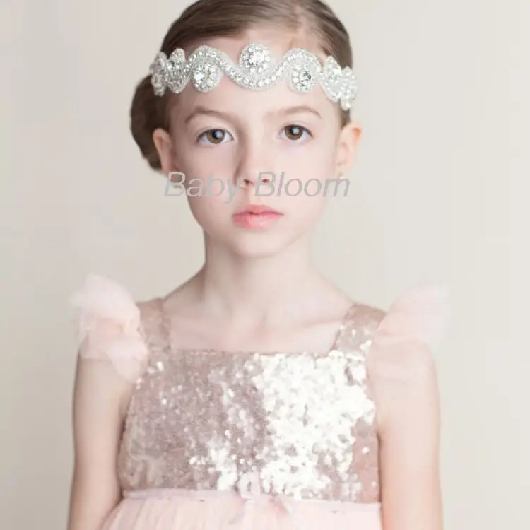 SPARKLing baby rhinestone headband flower girl Newborn baby photo props