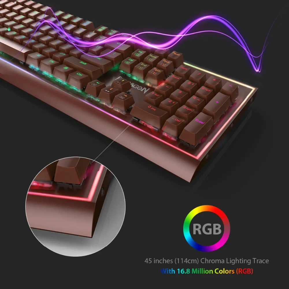 Redragon K571 SIVA профессиональная Механическая игровая клавиатура RGB подсветка синие