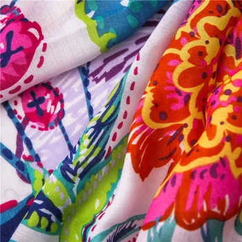 

KYQIAO women winter scarf 2020 female autumn spring Spain style bohemian long floral pattern hijab scarf foulard femme