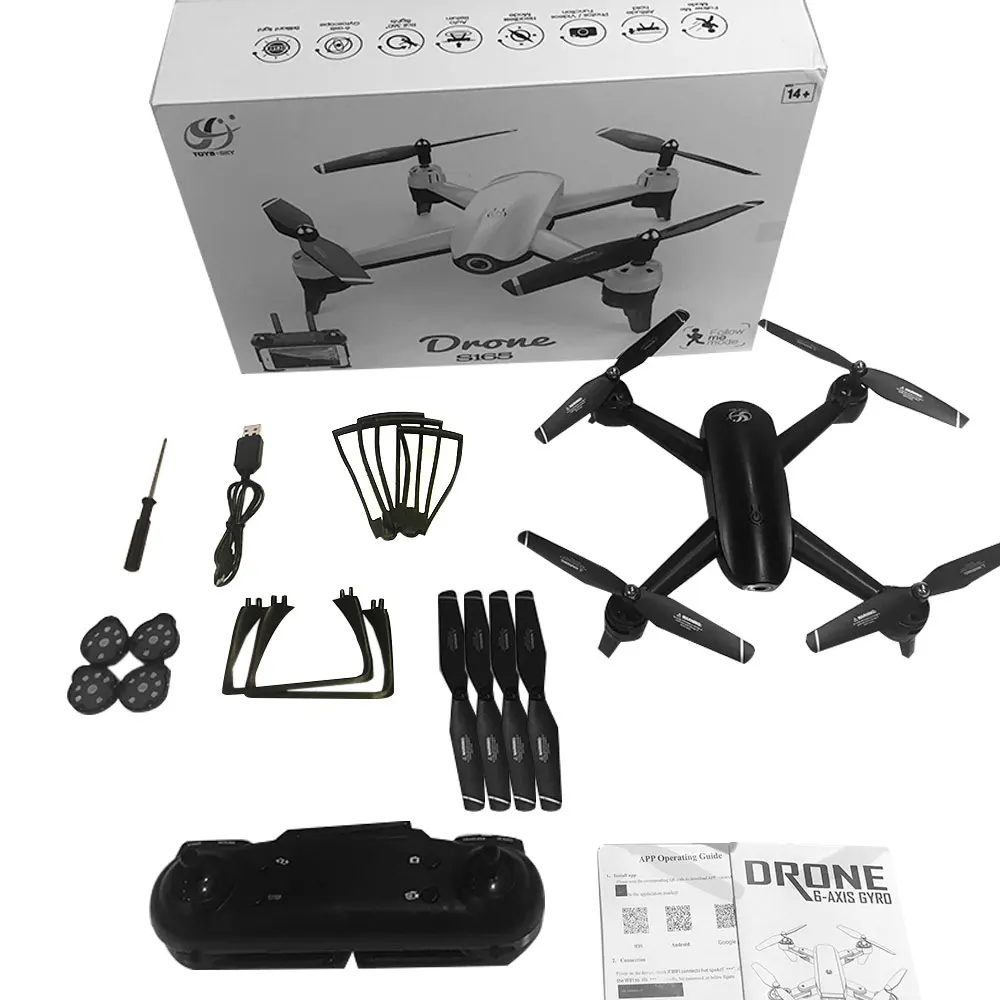 S165 Радиоуправляемый Дрон 2 4 ГГц WIFI FPV 720 P/1080 P/2 K HD Двойная камера 20 минут время