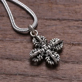 

Wholesale S925 Sterling Silver Jewelry Men And Women Personality Cross Diamond Pendants Thai Silver Vintage Chain Pendant