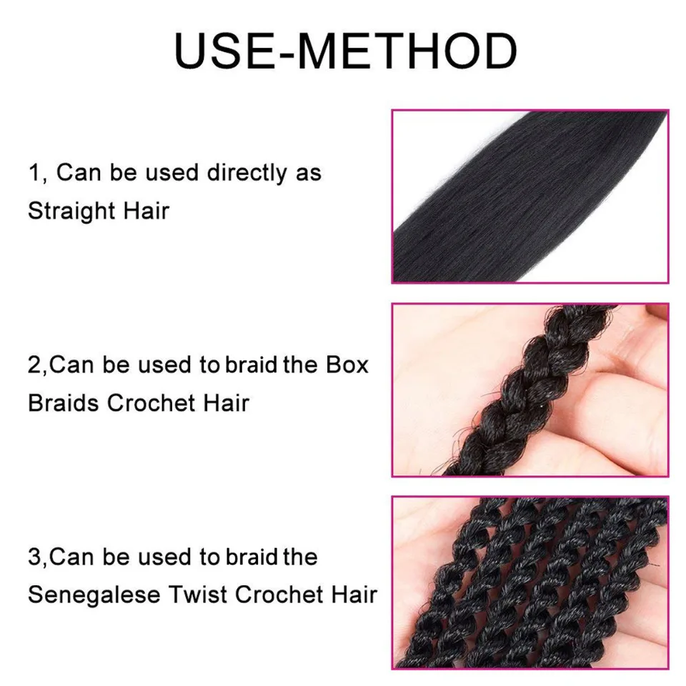 Leeons 25 Strands Crochet Hair Extensions Pre Loop Yaki Straight