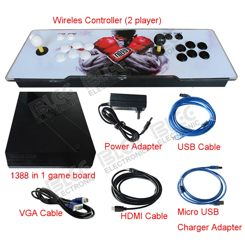 Коробка 6S 1388 в 1 беспроводная аркадная палка для 2 игровых приставок с PS3 XBOX360 PC