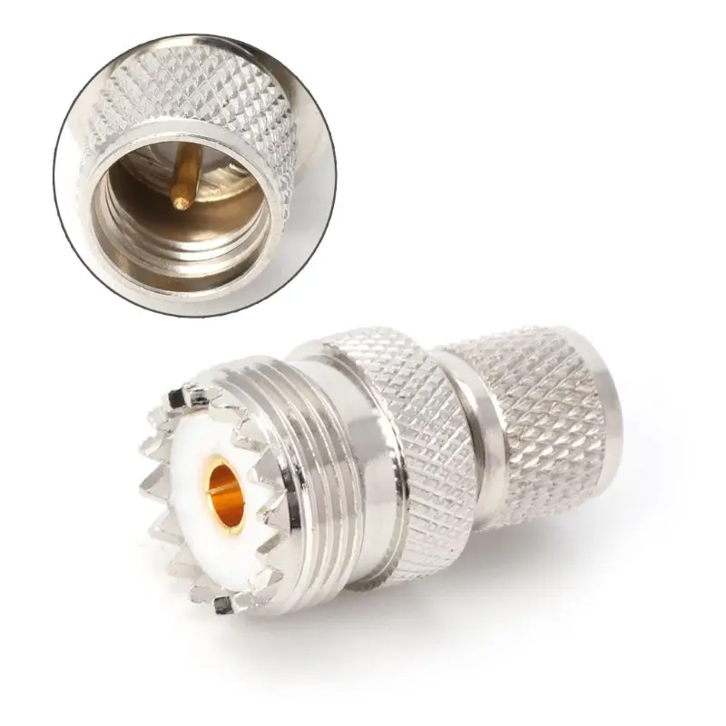 

Mini UHF Male To UHF Female Jack Straight RF Connector Coaxial Converter Adapter