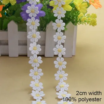

2cm white polyester embroidery lace french lace ribbon fabric guipure diy trims warp knitting sewing Accessories#3742