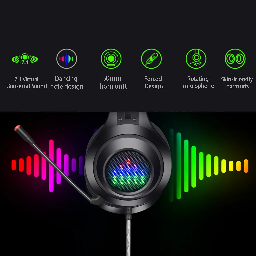 HL G08 USB стерео ПК игровая гарнитура светящиеся проводные наушники микрофон