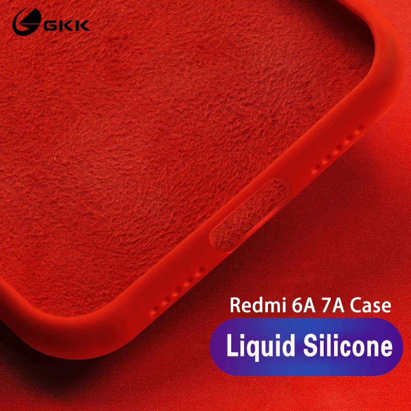 

GKK Original Case for Xiaomi Redmi 8A 7A Case Liquid Silicone Soft Baby-Skin Feeling Cover for Xiaomi Redmi 6A case Coque Fundas