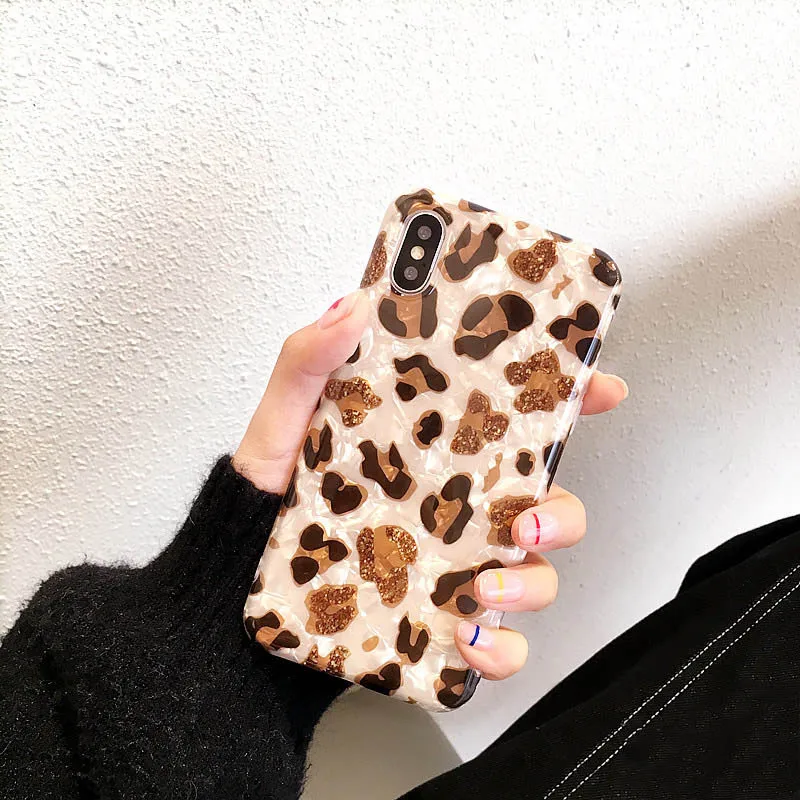 Модный Леопардовый принт раковины чехол для телефона iphone XS Max XR X 6 6s 7 8plus Роскошный