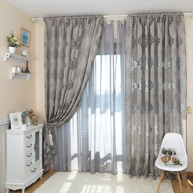 European style luxury jacquard fashion design 3D curtains 