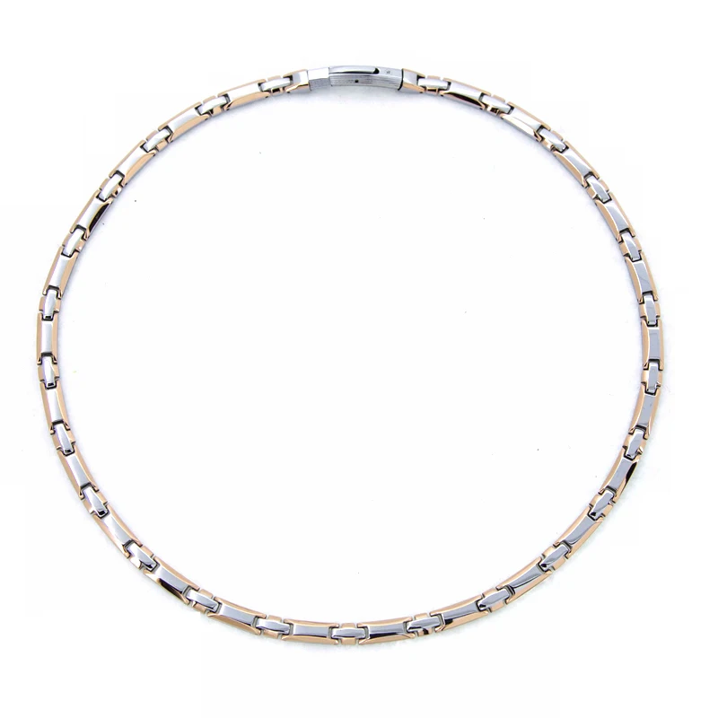 

Elegant 38 Men Power Necklace Magnetic TherapyTitanium Germanium Necklace Rose Gold-Silver Necklace for Women