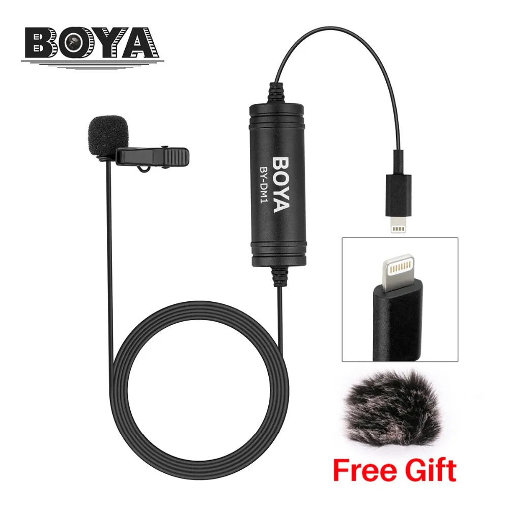 BOYA BY DM1 DM2 цифровой петличный микрофон Lavalier Клип на видео Запись с освещением порт