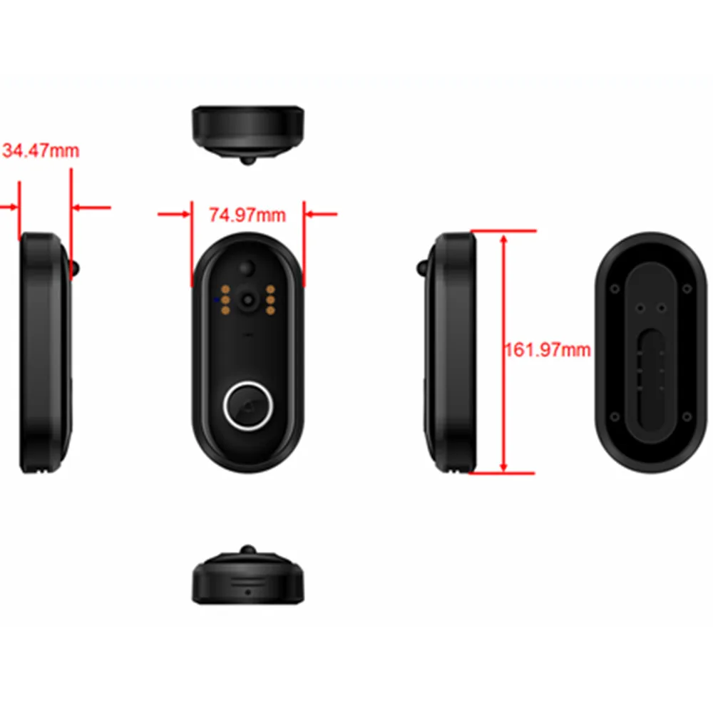 Умный wifi дверной звонок, видео дверной звонок, Wi-Fi дверной звонок, камера для квартиры, ИК сигнализация, беспроводная камера безопасности, водонепроницаемая