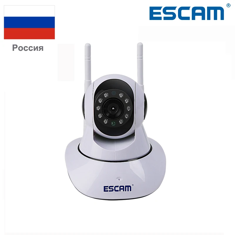 

ESCAM G02 Dual Antenna 720P Pan/Tilt WiFi IP IR Camera Support Two Way Audio ONVIF Max Up to 128GB Security Wireless Camera