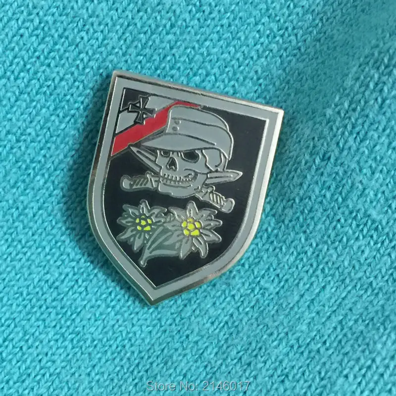 50 шт. эмалированные булавки-крышки Edelweiss Sword Skull Bone Cross Insignia 1 ''для второй