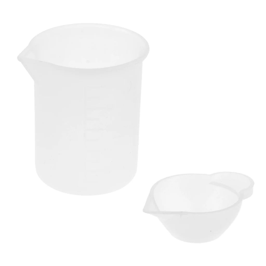 7pcs Clear Epoxy Resin Measuring Cup, 100ML Mixing Dispenser Cups Silicone Mold for Jewelry Making Tool Color Modulation