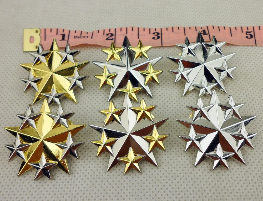 Комплекс армии США Военная форма шесть звезда значок со званием Insignia Pin US