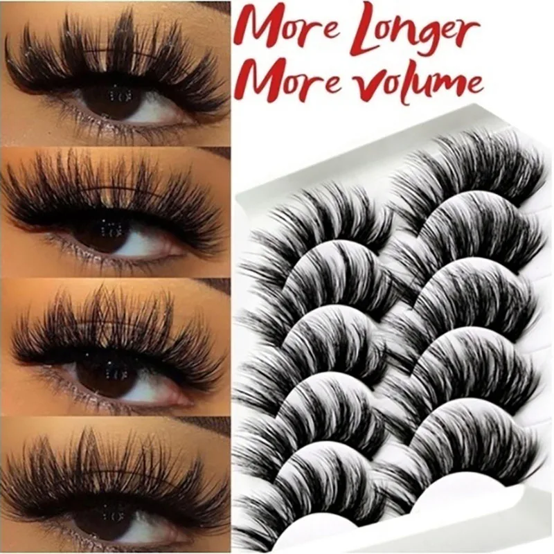 

5 Pairs / Set 3D Lashes False Eyelashes Soft and Comfortable Stereoscopic Multi layer Lashes Eyelash Extension Tool