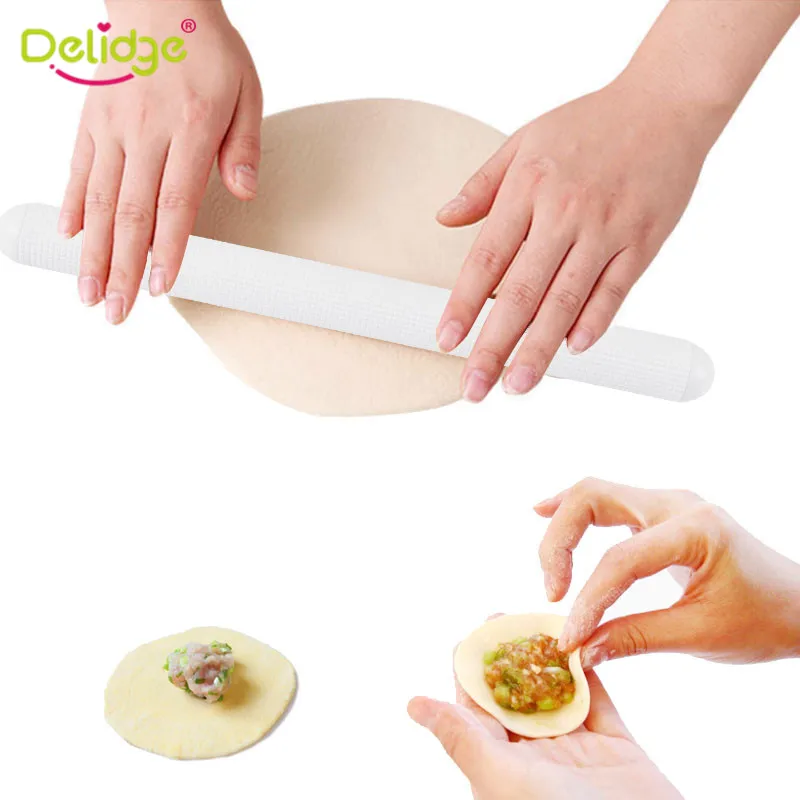 

Delidge 1pc 37cm Non-stick Pastry Rolling Pin Food Grade Plastic Exhaust Cake Decorating Roller Dumpling Wrapper Tool