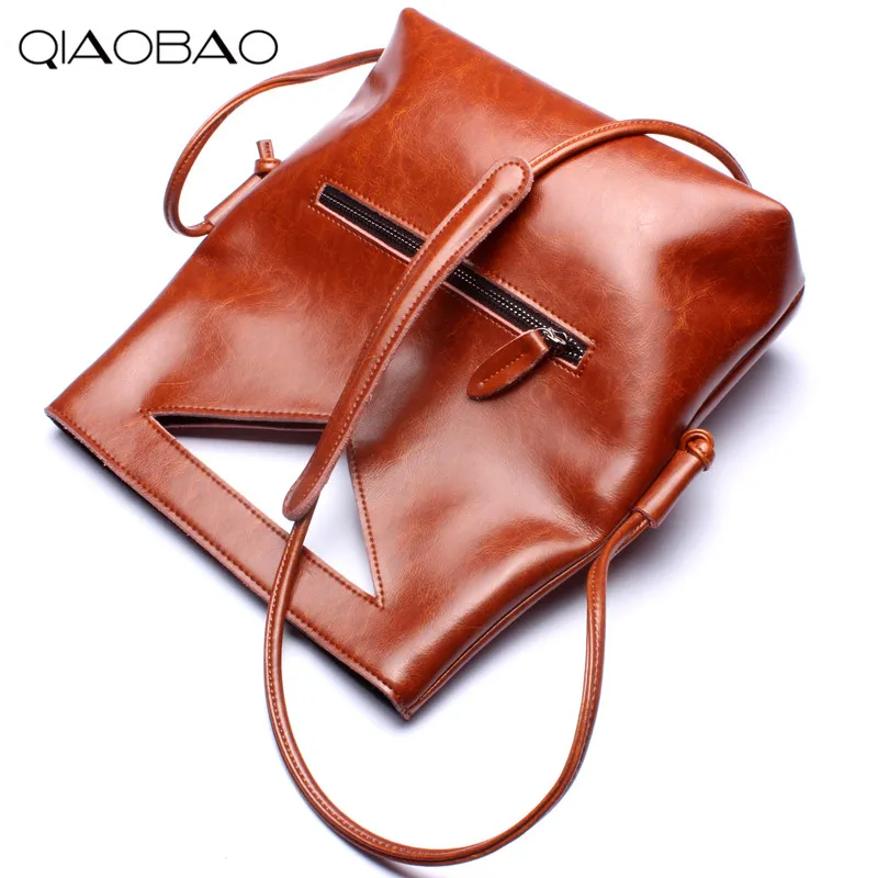 

QIAOBAO 100% Genuine leather bag women bags handbags women famous brands designer high quality big size women shoulder bag