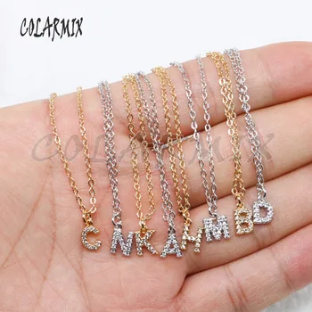 

10 pieces Tiny Letter necklace letter charm necklace 18" necklace for women costume jewelry for women 4867