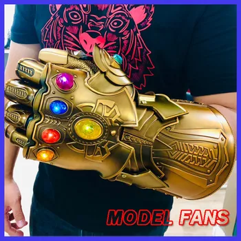 

MODEL FANS IN-STOCK HCMY the Avengers Infinity war metal 1/1 Infinity Gauntlet stones can light for collection