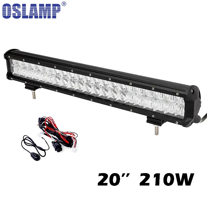 Oslamp 5D 20 inch LED Light Bar Chips 210W LED Wok Light Fit 4x4 Truck Offroad Driving Vehcile LED Bar Light 6500K LED Bar